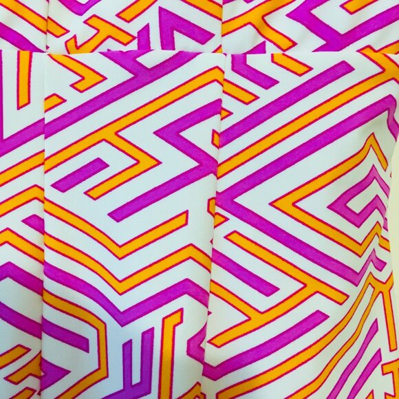 Jude Connally Dress White Pink Orange Stretch Sleeveless Geometric Women’s 2 XS - Picture 5 of 15
